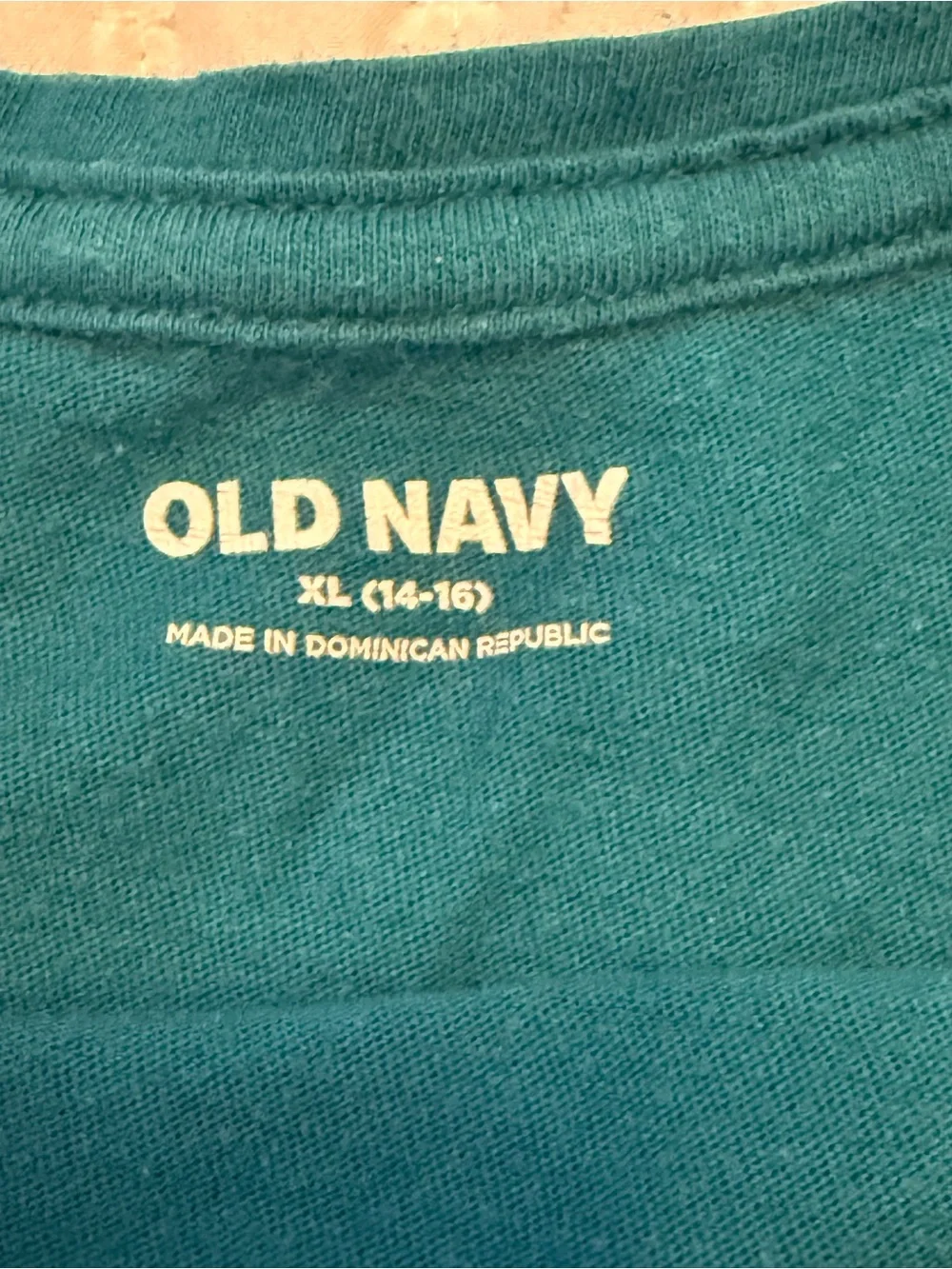 Old Navy Kids Teal Short-Sleeve Tee with Pink-to-Blue Sun Graphic